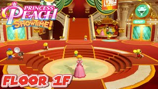 Princess Peach: Showtime! - Floor 1F - 100% Walkthrough (All Sparkle Gems & Ribbons)