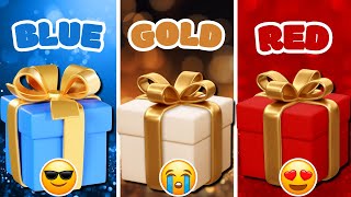 "Choose Your Gift...! Blue, Gold, Or Red 🎁 How Lucky Are You?"