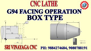 G94 BOX TYPE FACING OPERATION - CNC TURNING PROGRAM IN TAMIL