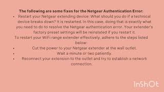 How to fix netgear authentication error