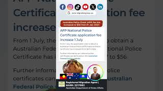 🇦🇺 AUS Police Check (AFP) fee has increased to $56 from 01 July 2024 🇦🇺#australia #immigration