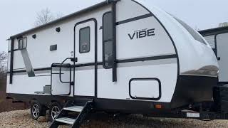 2021 Vibe 21BH bunk camper outside kitchen light weight