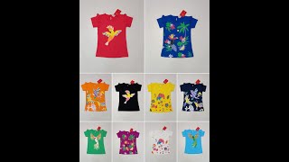 WHOLESALE BRANDED SUMMER GIRLS T-SHIRTS Kidswear surplus wholesale I बच्चों के कपड़ों का अधिशेष थोक