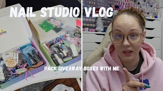 Nail Studio Vlog | Pack Giveaway (Treat) Boxes With Me | BR Nail Talk Facebook Group