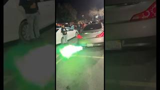 G37 shooting crazy green flames