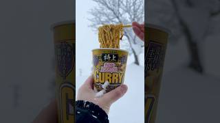 −10℃の北海道で食べるカレーヌードルがなまらうめぇ。 #shorts #カップ麺 #ゆるキャン