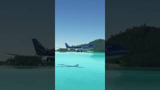 Impossible Dangerous Landing of B747 At Bora Bora Islands