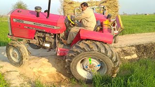 OMG Very Dangerous Work Of Talented Driver With MF 385 Tractor Rescue The MF 260 Tractor & Trolley