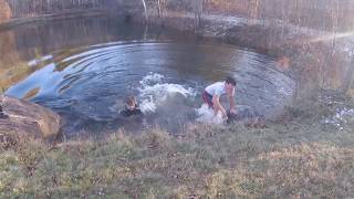 We jumped into a FREEZING pond