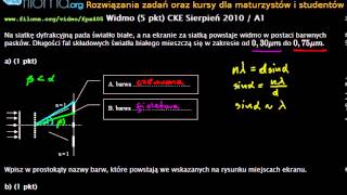 Zadania z fizyki - fpx405 - Widmo (5 pkt) CKE Sierpień 2010 / A1