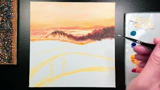 Full Tutorial/ Sunrise Fog Sea Of Fall/ Ep.06 Painting from Video/ Easy Acrylic For Beginners #341