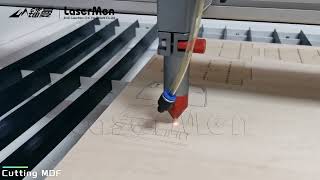 [LaserMen] LM-9060-F 100w CO2 laser cutting machine cutting MDF