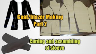 Cutting of Coat Blazer and assembling of sleeve (part2)