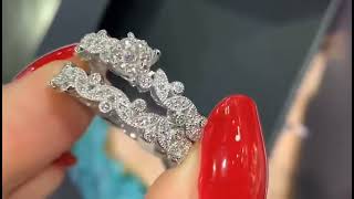 Juego de anillos de 2 piezas con diamantes de 18 k. A pedido 30 días