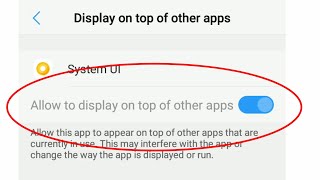 Allow to display on top of other apps vivo