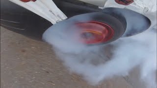 Fiat Punto drift [HOONIGAN] gimkana tyre on fire