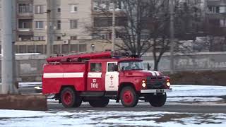 Soviet Fire truck ZIL-130 ATs-40. Fire tanker. Cherkassy Ukraine good angle