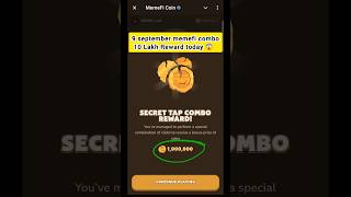 9 September (Level 1-13) Memefi Secret Reward Combo |Memefi 1,000,000 Coins Code Memefi Code #Memefi