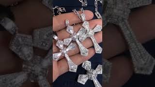 You Never have seen such Shiny diamonds Cross pendant necklace