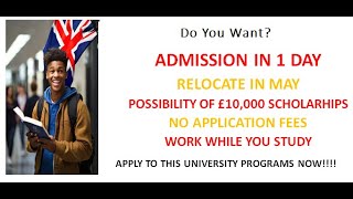 Admission in 1 Day | Relocate By May | Scholarships For International Students | No Application Fees