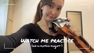 Watch me practice (as a music major) Tchaikovsky Violin Concerto, Ysaye Sonata No. 3【リアルヴァイオリン練習風景🎻】