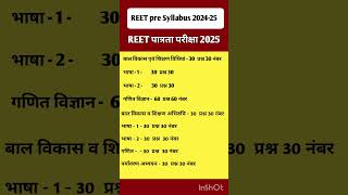 Reet New vacancy 2025 | Reet pre syllabus 2024-25 | Reet pre syllabus Level - 2 2025 #reet2025 #reet