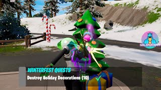 Destroy Holiday Decorations (10) | Fortnite Winterfest 2021 Quests