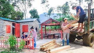 Make Wooden Fence Around The Stone House And Kitchen - Grow Flower. Live with nature