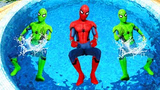 GTA 5 Rainbow Spiderman Epic Cold Water Ragdolls Jumps Fails(Funny Moments)