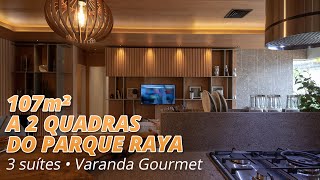 Apartamento a 2 quadras do Parque Raya | 3 suítes e Varanda Gourmet