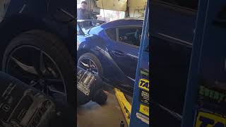 Supra MBRP Exhaust/Active Autowerks Downpipe/Visconti brackets install at Pons Auto