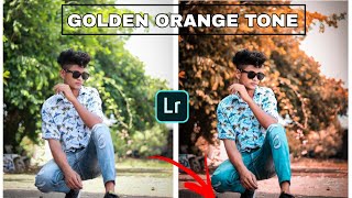 Golden orange tone photo editing in Lightroom #shortsfeed free preset download link in description