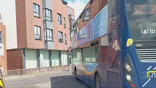 stagecoach South 10967 Leaving Chichester Bus Station with Assault alarms