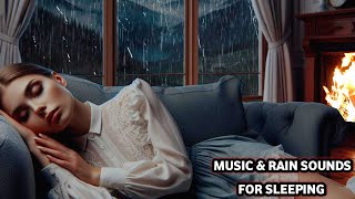 Tranquil Nights | Rainfall Serenade and Crackling Fire Ambience