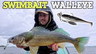 Swimbait Walleye Fishing (Underspins + Wind/Rain)