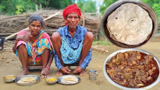 80 years old grandma cooking CHICKEN KOSHA and ROTI || real life of indian poor family || chicken