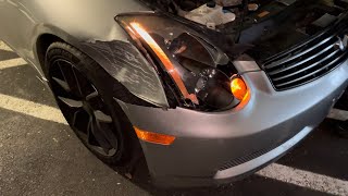 G35 HITS A POLE AND WRECKS!!!