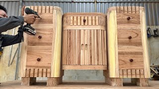 Ideas Curved Woodworking Unique | Skillful Carpenter To Create Soft Curves Perfect | Makeup Table