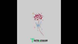 Flower butterfly temporary tattoo girl collarbone waist leg#tattoo #temporarytattoo #tattoogirls