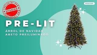 Árbol De Navidad Artificial Con Luzes Multicolor: Naomi Home | Árbol De Navidad Abeto Preiluminado