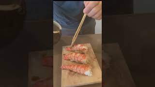 Add soy sauce to Shrimp Sushi #shorts #food #cooking