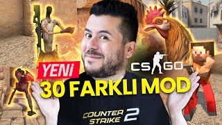 CS:GO ? AMA YENİ 30 FARKLI MOD 💥 100 Kişi, Çekirge, Dev Tavuklar 🐔 - UNLOST