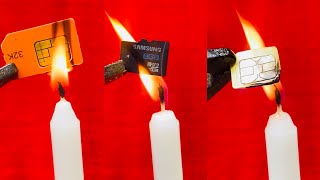 Burn 🔥 🤩 burning micro SD samsung 8GB memory card and beautiful SIM card 🫢😳💥