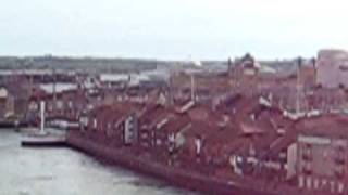 Southampton England from the top of the Itchen / Woolston bridge.