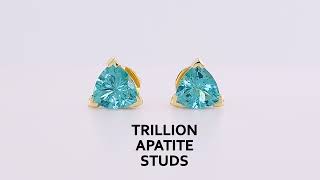 TRILLION APATITE SOLITAIRE STUDS BY GEMRIZE