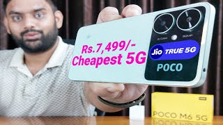 Cheapest 5G Mobile | Poco M6 5G Mobile Unboxing | Jio True5G | Airtel 5G Plus | Unlimited 5G Data |