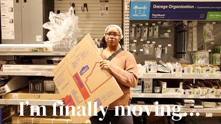 MOVING VLOG #1 | getting boxes + packing and organizing!