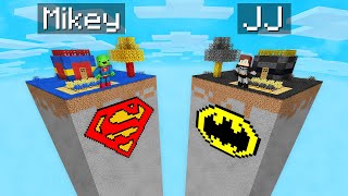 Mikey SUPERMAN Chunk vs JJ BATMAN Chunk Survival Battle in Minecraft (Maizen)