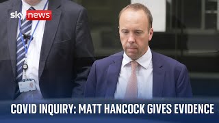 Watch live: Former Health Sec, Matt Hancock appears before the COVID-19 public inquiry