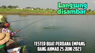 Langsung disambar,Tester buat perdana Empang Bang Ahmad Spot mancing Ikan bandeng Marunda terbaru